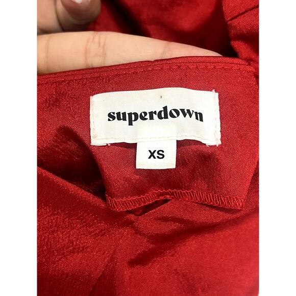 superdown Autumn Sleeveless Crossback Strap Bodycon Slip Mini Dress Red Womes XS - Picture 4 of 7